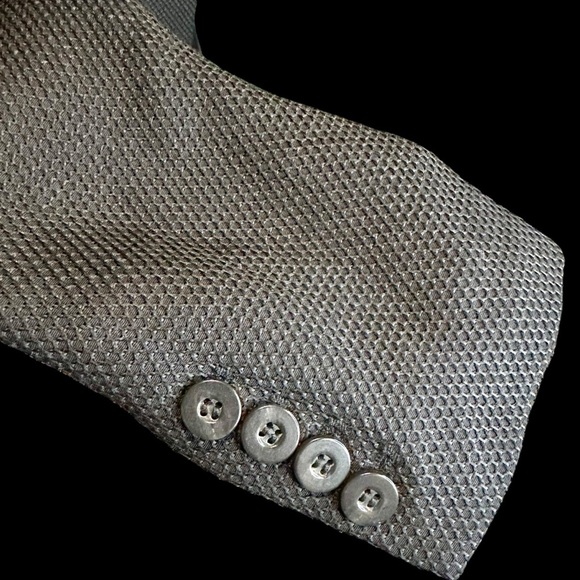 J Brand Black Wool-Blend Honeycomb Textured Sheer Back Paneled Blazer Size 0 - Picture 16 of 16